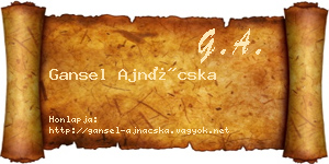Gansel Ajnácska névjegykártya